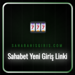 Bir bilgisayar ekranında Sahabet yeni giriş linki arayüzü ve platform logosu.